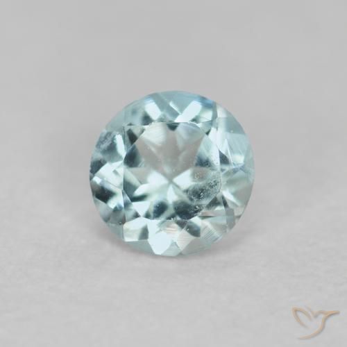 0.22ct Natural Azul-verde claro Água-marinha, Redondo, VS