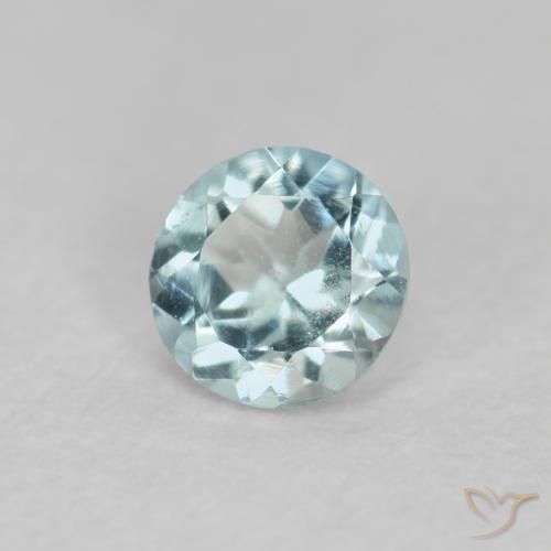 Água-marinha Azul-verde claro Natural 0.22ct, Redondo, VS