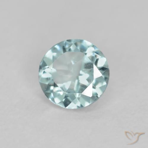 Água-marinha Azul-verde claro Natural 0.24ct, Redondo, VS
