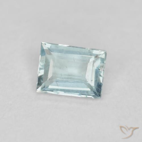 Água-marinha Azul-verde claro Natural 0.18ct, baguete, VS