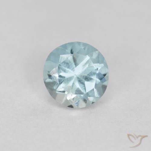 0.23ct Natural Azul-verde claro Água-marinha, Redondo, VS, Photo A