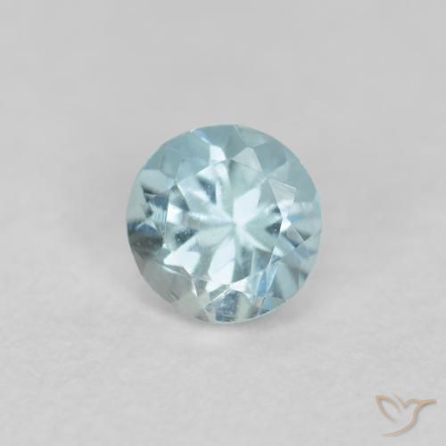 Água-marinha Azul-verde claro Natural 0.23ct, Redondo, VS