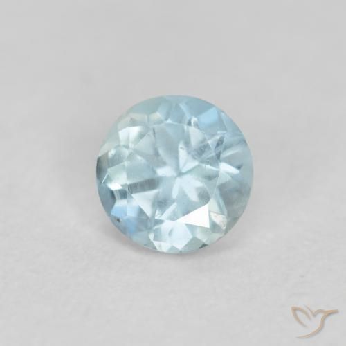 Água-marinha Azul-verde claro Natural 0.28ct, Redondo, VS