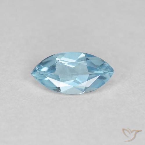 0.20ct Natural Céu azul Água-marinha, Marquesa, VVS-VS