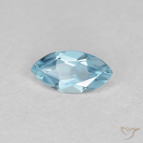 Água-marinha Céu azul Natural 0.20ct, Marquesa, VVS-VS