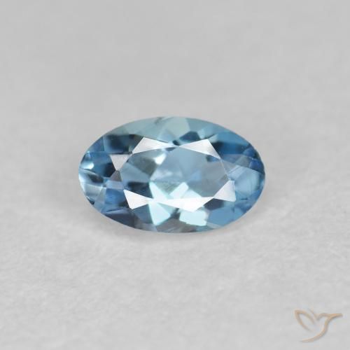 Água-marinha azul natural 0,17ct, corte oval, VVS-VS