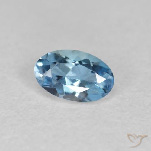 Água-marinha azul natural 0,17ct, corte oval, VVS-VS