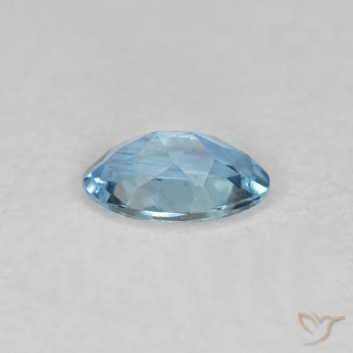 Água-marinha azul natural 0,17ct, corte oval, VVS-VS