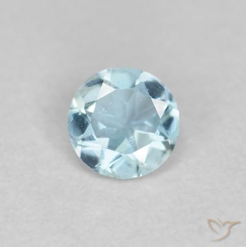 0.18ct Natural Céu azul Água-marinha, Redondo, VVS-VS