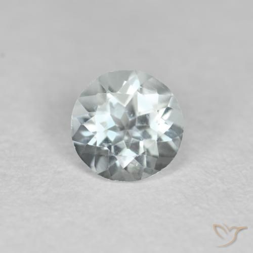 0.33ct Natural Azul Aqua claro Água-marinha, Redondo, VVS-VS, Photo A