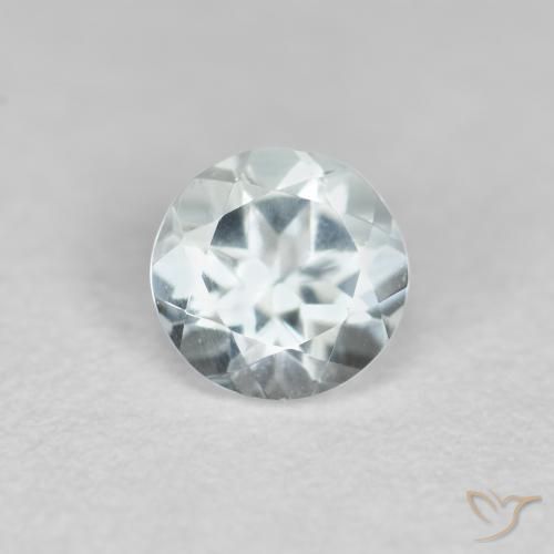 0.41ct Natural Azul pálido Água-marinha, Redondo, VVS-VS, Photo A