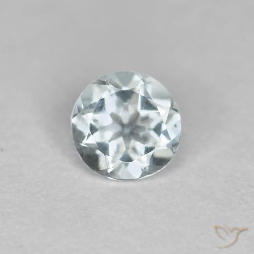0.35ct Natural Azul Esverdeado Claro Água-marinha, Redondo, VVS-VS, Photo A