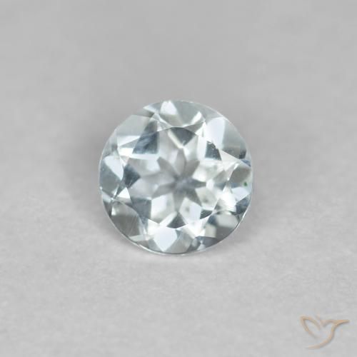 Água-marinha Azul Esverdeado Claro Natural 0.35ct, Redondo, VVS-VS