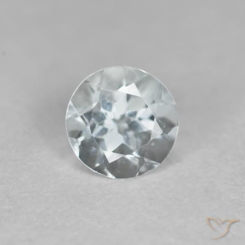 0.40ct Natural Azul Esverdeado Claro Água-marinha, Redondo, VS