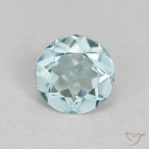 0.22ct Natural Azul claro Água-marinha, Redondo, VVS-VS