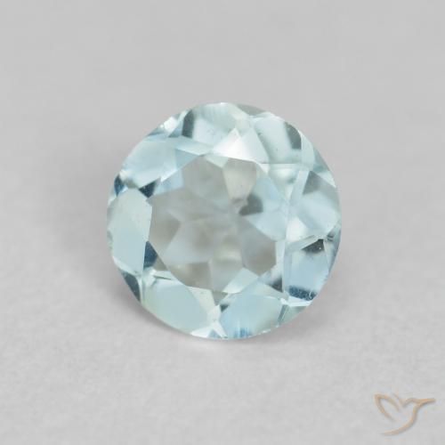 Água-marinha Azul claro Natural 0.22ct, Redondo, VVS-VS