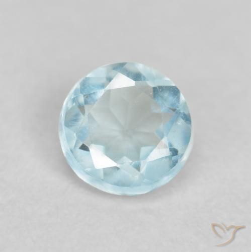 0.26ct Natural Bebê azul Água-marinha, Redondo, VVS
