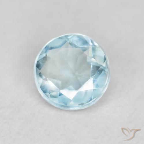 Água-marinha Bebê azul Natural 0.26ct, Redondo, VVS