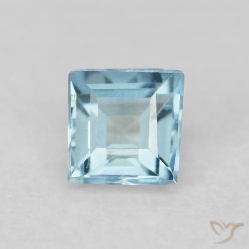 0.16ct Natural Azul Aqua claro Água-marinha, Quadrado, VVS-VS