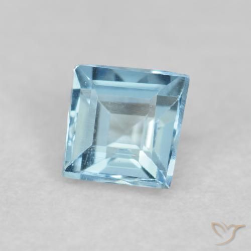 Água-marinha Azul Aqua claro Natural 0.16ct, Quadrado, VVS-VS