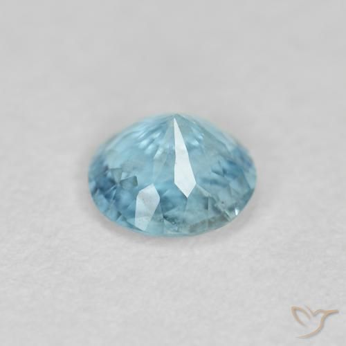 Água-marinha azul natural 0,34ct, corte redondo, VS-SI