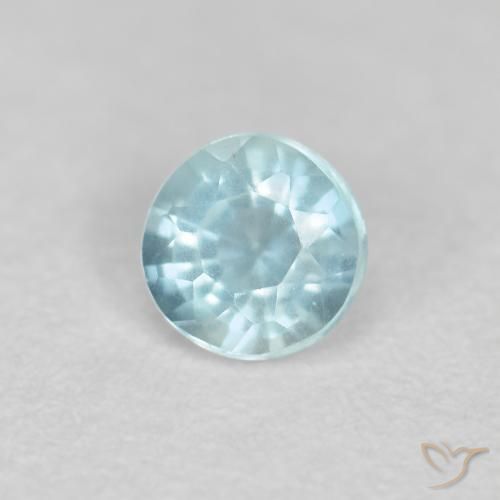 Água-marinha Azul claro Natural 0.18ct, Redondo, VS-SI