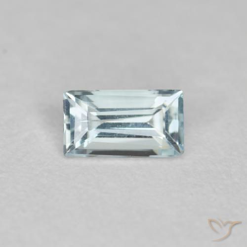0.29ct Natural Azul Esverdeado Claro Água-marinha, baguete, VS-SI, Photo A