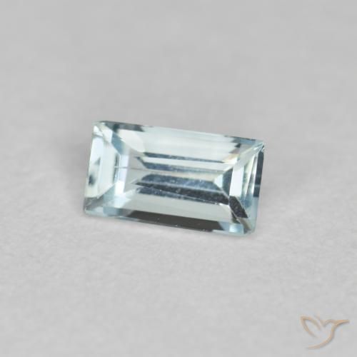 Água-marinha Azul Esverdeado Claro Natural 0.29ct, baguete, VS-SI