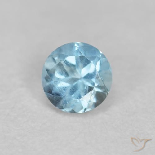 Água-marinha Azul Suíço Natural 0.20ct, Redondo, VS-SI