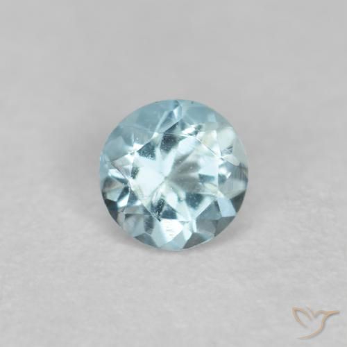 Água-marinha Azul claro Natural 0.20ct, Redondo, VS-SI