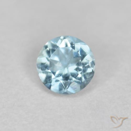 0.19ct Natural Azul Maya Claro Água-marinha, Redondo, VS