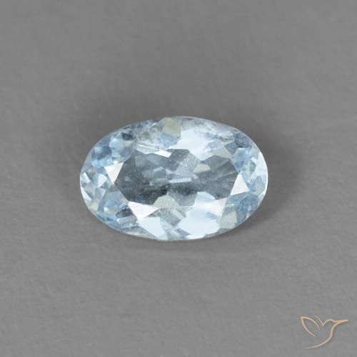 Água-marinha Azul claro Natural 0.30ct, oval, VS