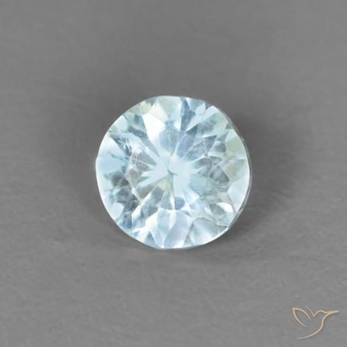 Água-marinha Azul pálido Natural 0.22ct, Redondo, VS