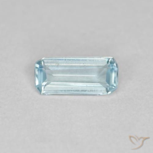 0.33ct Natural Azul claro Água-marinha, Corte Esmeralda, VS