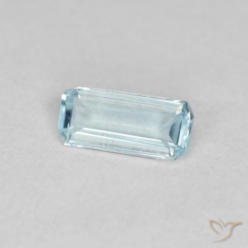 Água-marinha Azul claro Natural 0.33ct, Corte Octógono / Esmeralda, VS