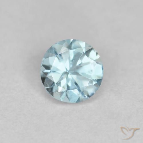 0.24ct Natural Azul claro Água-marinha, Redondo, VS