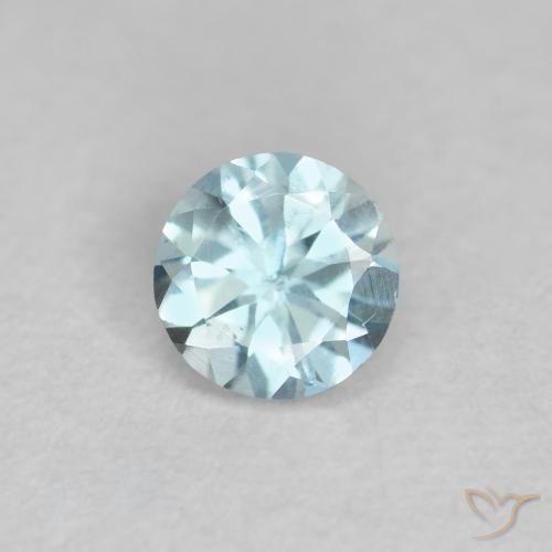 Água-marinha Azul claro Natural 0.24ct, Redondo, VS