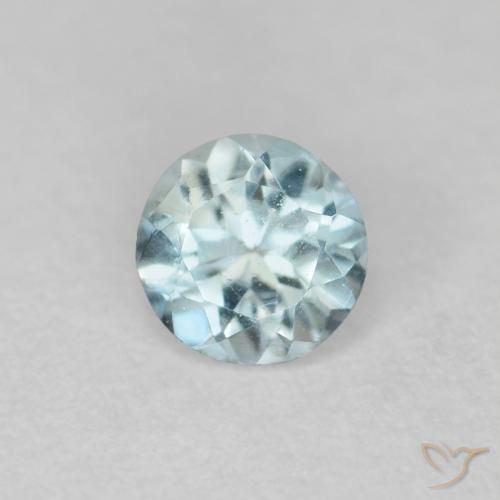 0.25ct Natural Azul claro Água-marinha, Redondo, VS, Photo A