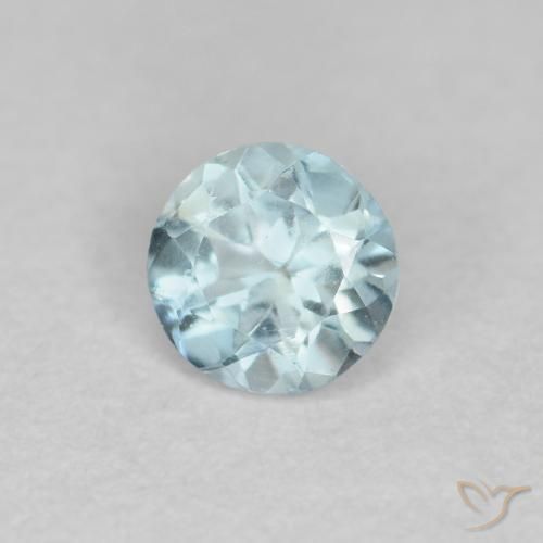 água-marinha Azul claro Natural 0.25ct, Corte Redondo, VS