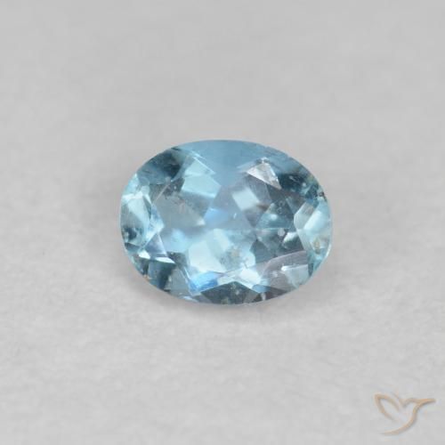 0.18ct Natural Azul claro Água-marinha, oval, VS, Photo A
