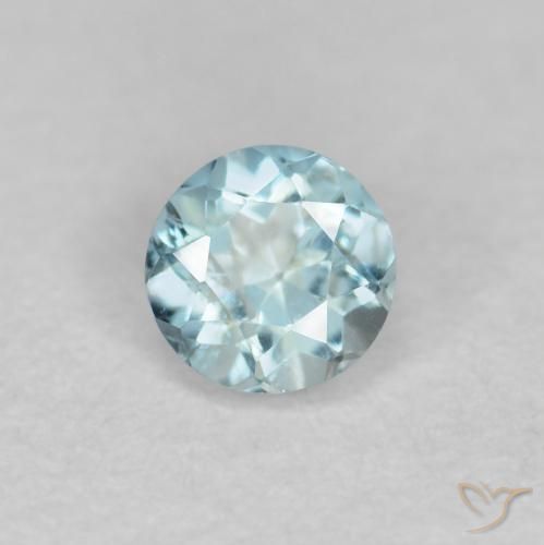 0.18ct Natural Azul claro Água-marinha, Redondo, VS