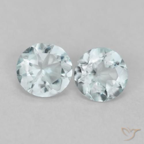 Pedras preciosas de água-marinha azul natural de 0,23 ct, corte redondo, VVS-VS