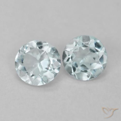 Pedras preciosas de água-marinha azul natural de 0,23 ct, corte redondo, VVS-VS