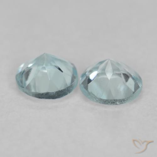 Pedras preciosas de água-marinha azul natural de 0,23 ct, corte redondo, VVS-VS