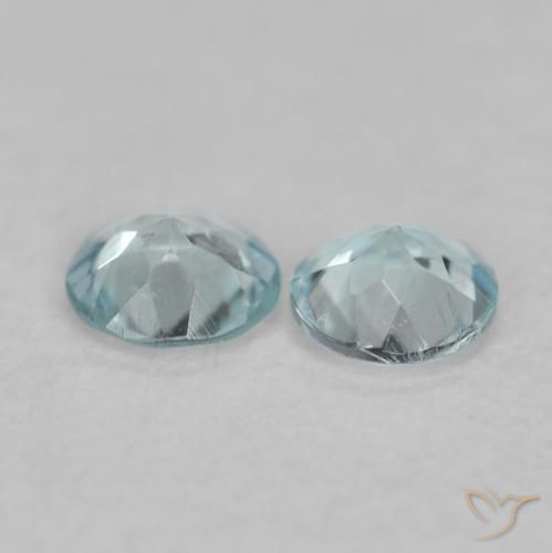 Pedras preciosas de água-marinha Azul claro natural de 0.17 ct, Corte Redondo, VS