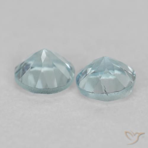 Pedras preciosas de Água-marinha Azul claro natural de 0.17 ct, Redondo, VS