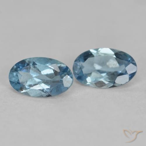 Pedras preciosas de água-marinha azul natural de 0,44 ct, corte oval, VS