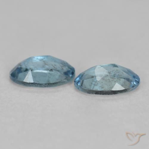 Pedras preciosas de água-marinha azul natural de 0,44 ct, corte oval, VS