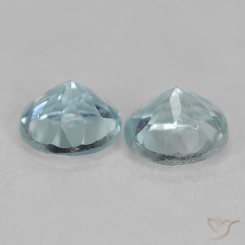 Pedras preciosas de água-marinha Azul Aqua claro natural de 0.48 ct, Corte Redondo, VS
