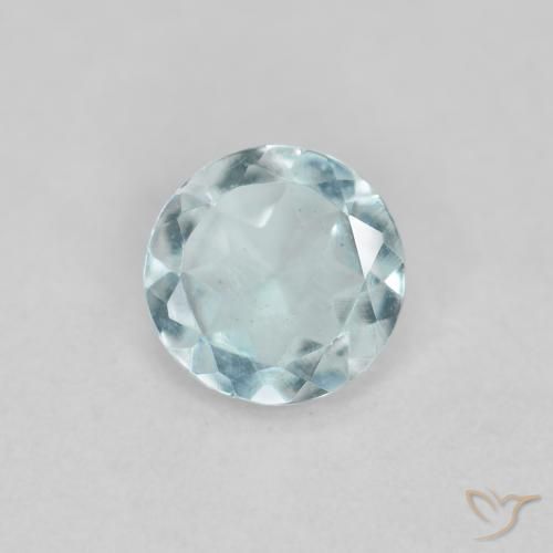 0.34ct Natural Azul Aqua claro Água-marinha, Redondo, VS